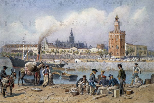 SOEBEL C
TIPOS ANDALUCES SEVILLANOS JUNTO GUADALQUIVIR
MADRID, PALACIO