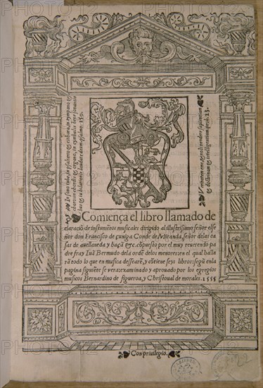 BERMUDO JUAN1510/-
DECLARACION DE INSTRUMENTOS(1555) PORTADA
MADRID, BIBLIOTECA NACIONAL