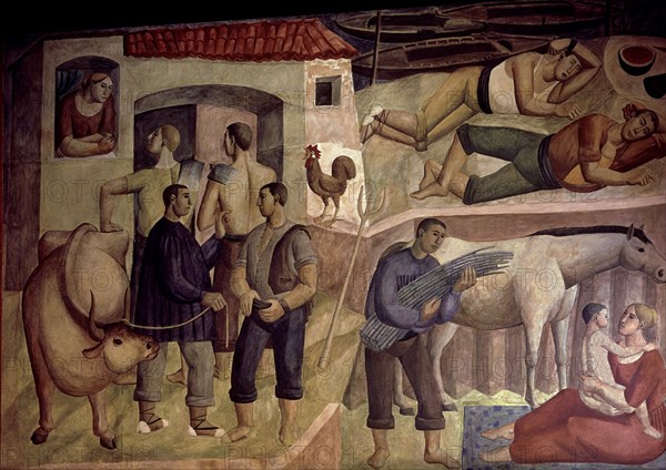 GIL PEREZ M
FRESCOS-VIDA DE CAMPESINOS Y PESCADORES:REGRESO A CASA Y DESCANSO
VALENCIA, ATENEO
