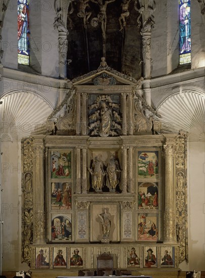 BERRUGUETE PEDRO 1450/1504
RETABLO MAYOR-CON TABLAS DE PEDRO BERRUGUETE Y ESCULTURAS DE E