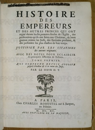 NAIN TILLEMONT
HISTORIA DE EMPERADORES Y OTROS PRINCIPES
MADRID, BIBLIOTECA NACIONAL