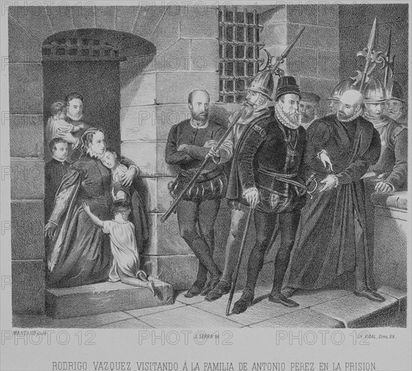SERRA J 
HISTORIA DE ESPAÑA - RODRIGO VAZQUEZ VISITANDO A LA FAMILIA DE ANTONIO PEREZ EN LA
