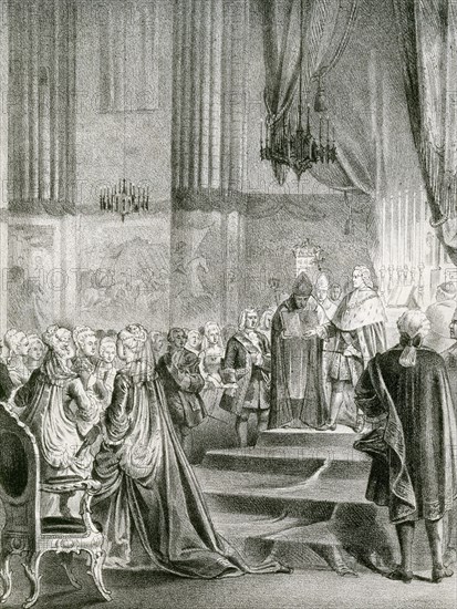 H ESPAÑA-JURA DEL REY CARLOS III EN MONAS S JERONIMO
MADRID, BIBLIOTECA NACIONAL B