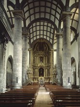 VISTA DEL INTERIOR DE LA NAVE-GOTICO
AZPEITIA, IGLESIA DE SAN SEBASTIAN SOREASU
GUIPUZCOA

This