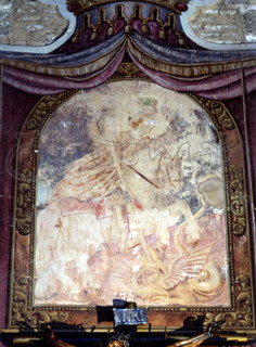 PINTURA MURAL DE SAN JORGE Y EL DRAGON
PALOS DE LA FRONTERA, IGLESIA DE  SAN JORGE
HUELVA