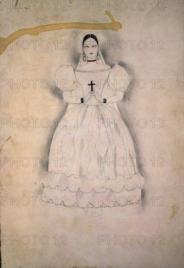 GARCIA LORCA FEDERICO 1898/1936
DIBUJO-VESTIDO DE NOVIA
MADRID, FUNDACION GARCIA