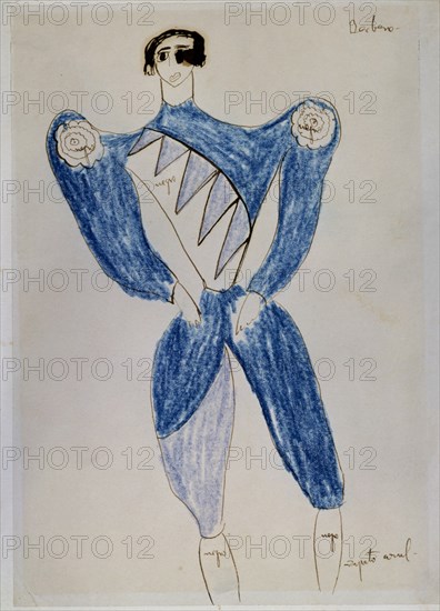 GARCIA LORCA FEDERICO 1898/1936
DIBUJO-BOCETO-TRAJE DE BARBARO
MADRID, FUNDACION GARCIA