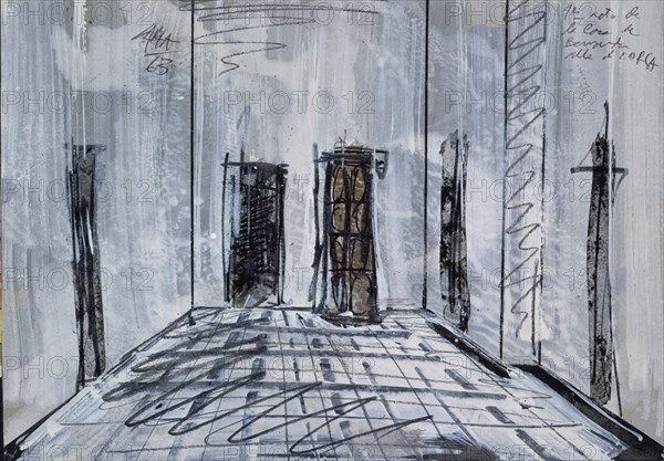 GARCIA LORCA FEDERICO 1898/1936
DIBUJO-BOCETO-CASA DE BERNARDA ALBA
MADRID, FUNDACION GARCIA