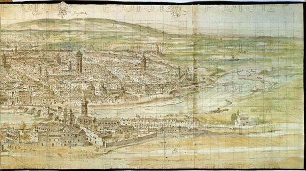 WYNGAERDE ANTON VAN DEN ?/1571
ZARAGOZA-DIBUJO-AGUADA-SEPIA-1563-420X1305MM - Conj nº