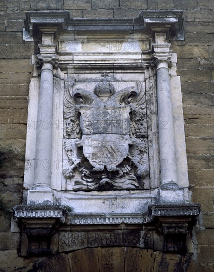 PUERTA DE LA MURALLA DEL PORTAL DE FRANCIA-DET ESCUDO
PAMPLONA, EXTERIOR
NAVARRA

This image is
