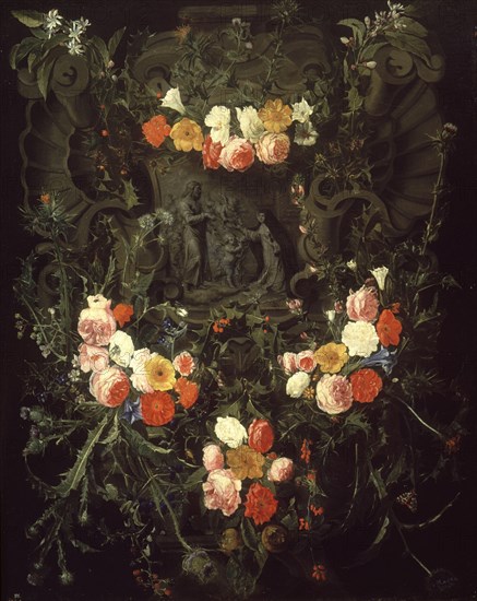 SEGHERS DANIEL 1590/1661
GUIRNALDA CON JESUS Y STA TERESA-PRADO 1991
MADRID, MUSEO DEL
