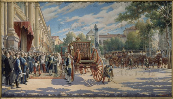 MAÑANOS MARTINEZ ASTERIO 1861/1935
PLAZA DEL SENADO-APERTURA DE SESIONES 24/6/1919(EL REY SE