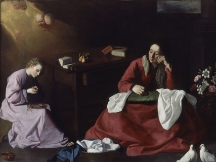 Zurbaran, Child Jesus Is Hurting With the Thorn Crown