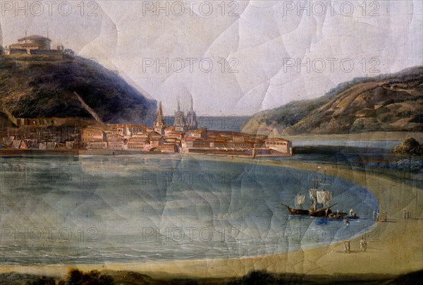 PARET Y ALCAZAR LUIS 1746/1799
PAISAJE DE LA CONCHA DE SAN SEBASTIAN-DETALLE-S XVIII
MADRID,