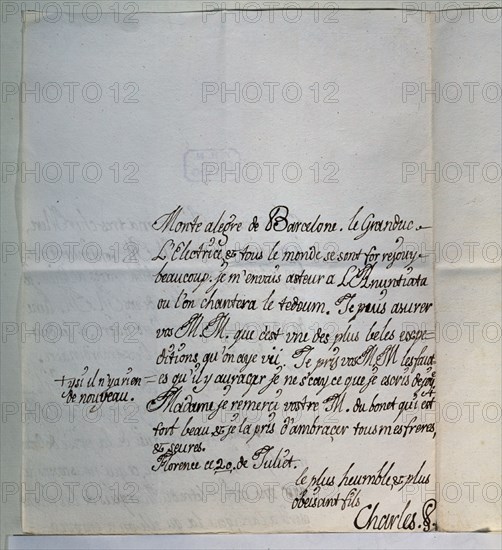 CARTA DE CARLOS III A SUS PADRES-NAPOLES-1732
MADRID, ARCHIVO HISTORICO NACIONAL
MADRID