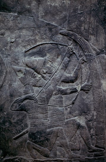 RELIEVE PALACIO NINIVE-ARQUEROS ATACANDO CIUDAD
LONDRES, BRITISH MUSEUM
INGLATERRA

This image