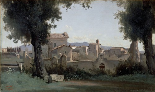 Corot, View of the gardens in the Farnese Palace, Rome