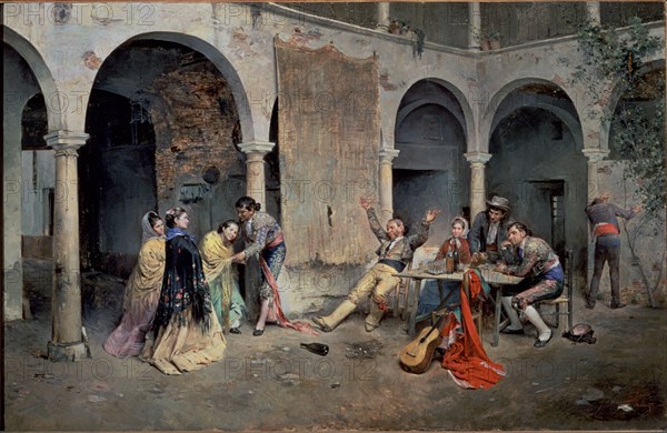 DENIS BELGRANO JOSE
DESPUES DE LA CORRIDA. O/L 0.75 X 1.15 m - 1872- S XIX PINTURA