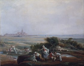 PARET Y ALCAZAR LUIS 1746/1799
VISTA DE FUENTERRABIA-OLEO/LIENZO-44 X 56 CMS-S XVIII
BILBAO,