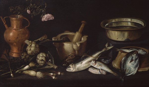 HIEPES TOMAS 1610/74
BODEGON DE PECES CACHARROS Y VERDURAS
MADRID, COLECCION