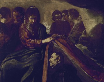 Vélasquez, Imposition de la Chasuble à Saint Ildefonse (détail Vierge et ange)