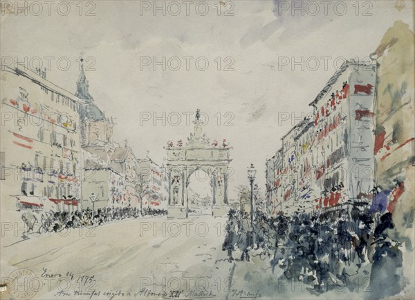 ARAUJO JOAQUIN
ARCO DE TRIUNFO EN LA CALLE DE ALCALA-LLEGADA ALFONSO XII
MADRID, MUSEO