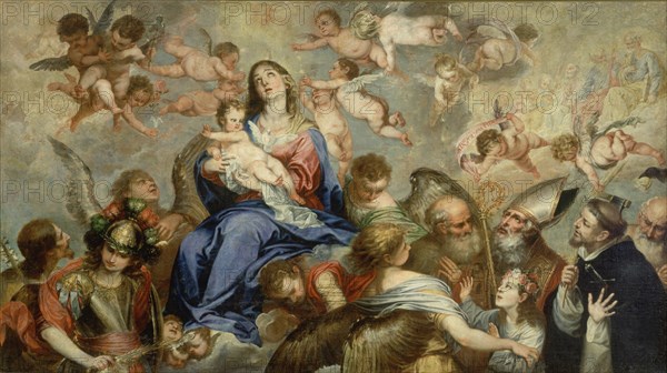 BOCANEGRA PEDRO 1638/89
VIRGEN CON NIÑO ADORADA POR SANTOS
GRANADA, MUSEO BELLAS