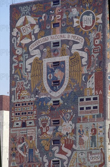 OGORMAN JUAN
BIBLLOTECA CENTRAL-DET FACHADA CON MURALES DE MOSAICOS
MEXICO DF, CIUDAD