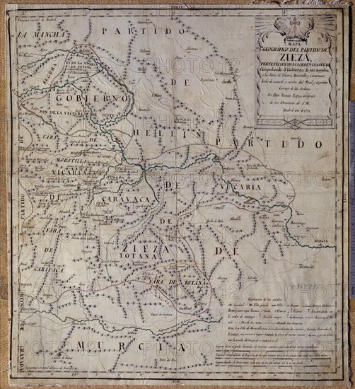PLANO DEL PARTIDO TERRITORIAL DE ZIEZA-ALBACETE-AÑO 1784
MADRID, SERVICIO GEOGRAFICO