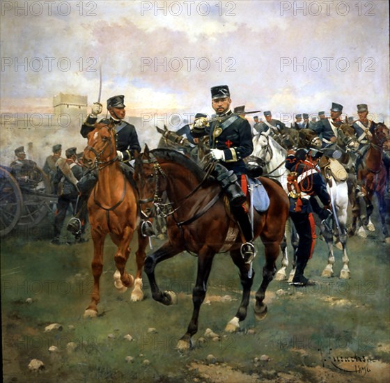 CUSACHS JOSE
SALIDA EN BATERIA-1896-250X187 CM-(ENCABEZA EL CORONEL J RODRIGUEZ DE RIVAS)
MADRID,