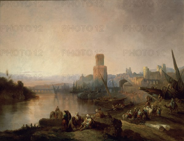 PEREZ VILLAAMIL JENARO 1807/54
SEVILLA EN TIEMPOS DE LOS ARABES-1848-O/L 95X125 CM
PARDO EL,