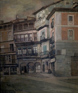 Ignacio Zuloaga (1870-1945)     PUEBLO ESPAÃëOL - PAISAJE DE CASTILLA - OLEO/TELA - 93 X 77 CM.