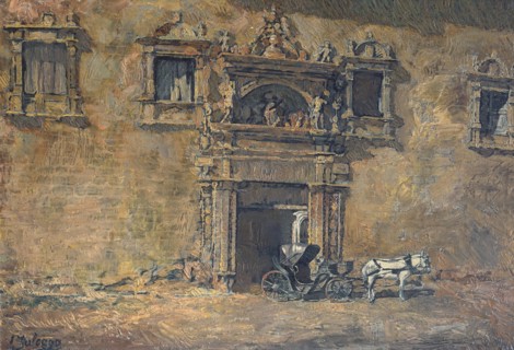 Ignacio Zuloaga (1870-1945)     PALACIO DE PEÃëARANDA DEL DUERO - 1940 - OLEO/LIENZO - 52 X 76 CM.