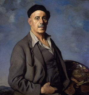 Ignacio Zuloaga (1870-1945)     AUTORRETRATO CON FONDO AZUL - 1942 - OLEO/LIENZO - 90X85 cm.