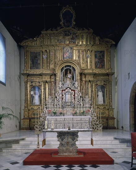 IGLESIA - ALTAR MAYOR CON RETABLO BARROCO  Y CUSTODIA DE PLATA - S XVII
LAGUNA LA, CONVENTO DE