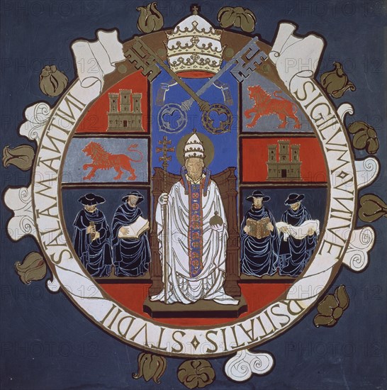 PINTURA-ESCUDO EMBLEMATICO DE LA UNIVERSIDAD SALMANTINA-
SALAMANCA,