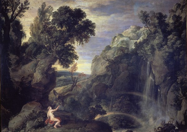 BRILL PAUL 1554/1626
PAISAJE CON PSIQUIS Y JUPITER-S XVI/XVII-NºPRADO 1849-93x128- BARROCO