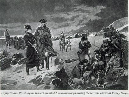 George Washington et La Fayette à Valley Forge entre 1777 et 1778