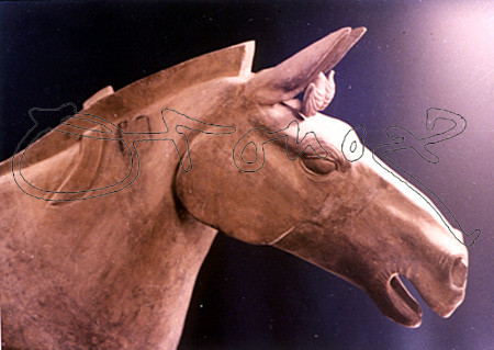 CABEZA DE CABALLO EN BARRO COCIDO-S III A J.C.
XIAN, MAUSOLEO QIN SHI HUANG
CHINA

This image