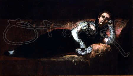 ZULOAGA IGNACIO 1870-1945
(MUJER RECOSTADA CON MANTILLA EN LA CABEZA Y GUANTES)
PEDRAZA,