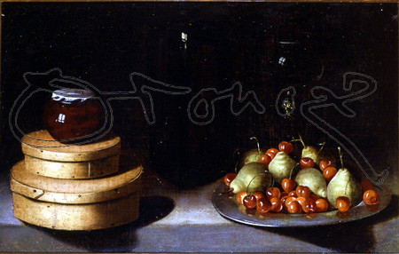 ZULOAGA IGNACIO 1870-1945
BODEGON(BANDEJA CON CERERZAS Y PERAS,CAJAS Y FRASCO DE MIEL)
PEDRAZA,