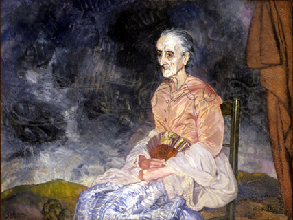 ZULOAGA IGNACIO 1870-1945
DOÑA PURITA
PEDRAZA, COLECCION SUAREZ ZULOAGA
SEGOVIA

This image is
