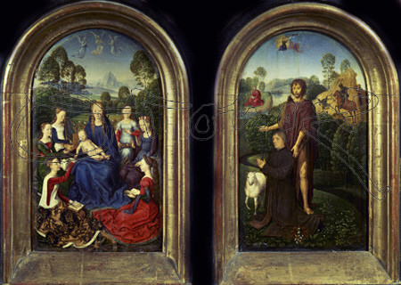 MEMLING HANS 1435/94
I-IZQDA DESPOSORIOS MISTICOS DE STA CATALINA-DCHA S JUAN BTA Y EL