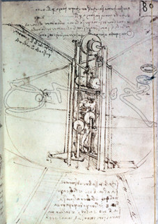 VINCI LEONARDO 1452/1519
DIBUJO DE MAQUINA VOLANTE - RENACIMIENTO - COD B - FOL 80R
PARIS,