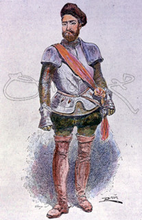 I-DIEGO GARCIA PAREDES (1506-1563) - CONQUISTADOR ESPAÑOL - GRABADO DE 1880