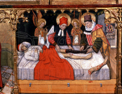 HUGUET JAIME 1414/1492
RETABLO S ABDON Y SENEN-DET OPERACION EMPALME PIERNA DE ETIOPE
TARRASA,