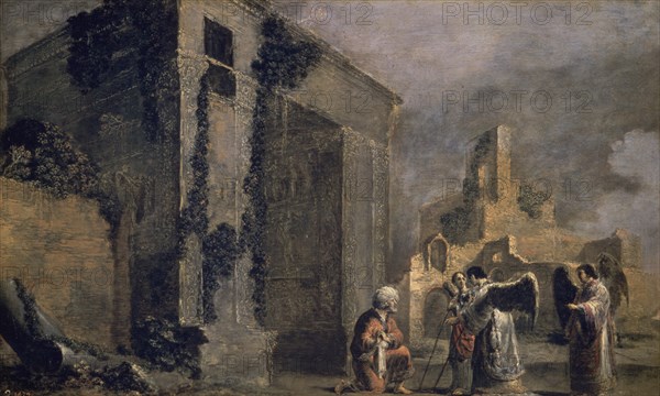 BRAMER LEONARD1596/1674
ABRAHAM Y LOS TRES ANGELES-S XVII-NP2070
MADRID, MUSEO DEL