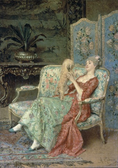 GISBERT ANTONIO 1834/1902
DAMISELA CON PERRITO-OLEO TABLA, 26,7x20,4 CM
HABANA LA, MUSEO BELLAS