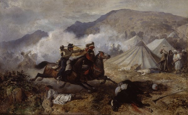 BALACA Y CANSECO RICARDO
UN SOLDADO QUITANDO LA BANDERA A UN MORO-BATALLA CASTILLEJOS-DICIEMBRE