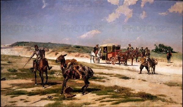 MORENO CARBONERO JOSE 1860/1942
ESCENA DEL QUIJOTE-OLEO LIENZO,141x249 CM- PRINCIPIOS DEL SIGLO